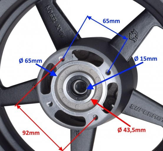 Koło przód tył 2.50x12 3.00x12 komplet na oś fi 15mm Pit Bike Supermoto