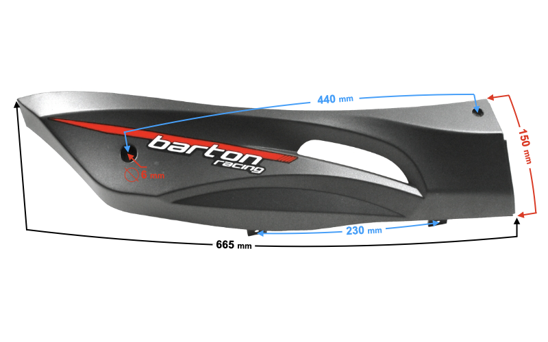 Obudowa progowa prawa czarno-czerwona do skutera Falcon 125 2