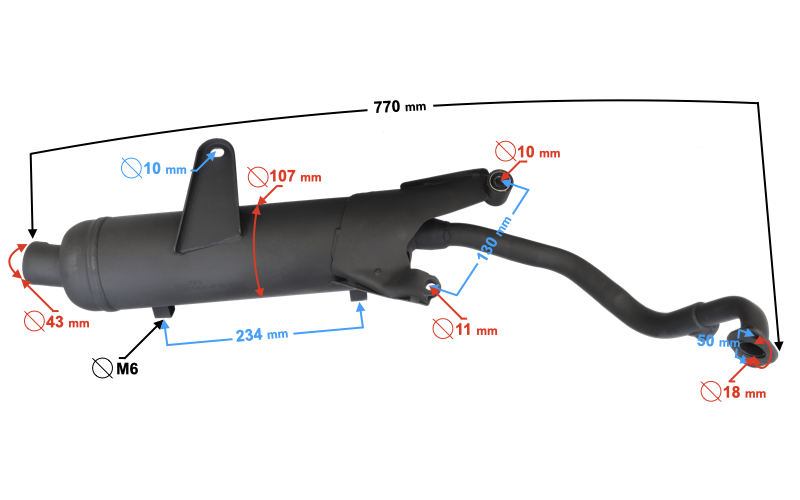 Tłumik wydech do Barton Falcon 125cc na wtrysku