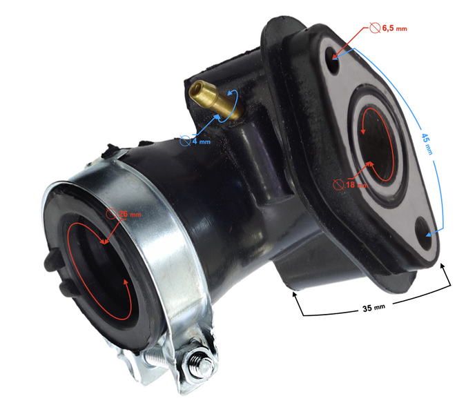 Króciec ssący do skutera 4T Gy6 Barton Zipp Junak