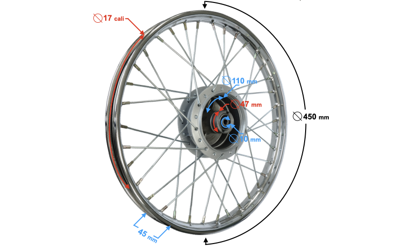 Felga przednia 17-1,20 Ranger Classic szprychowa