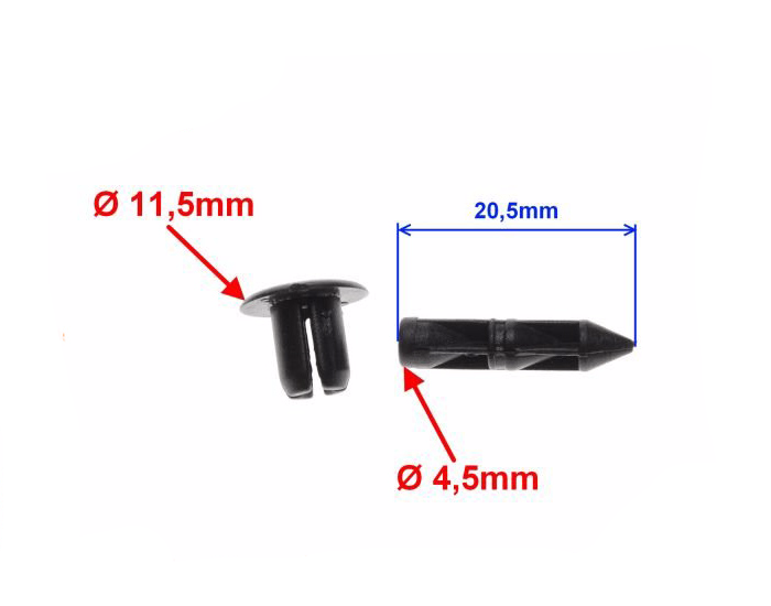 Spinka do owiewki m6 kołek nit plastik skuter