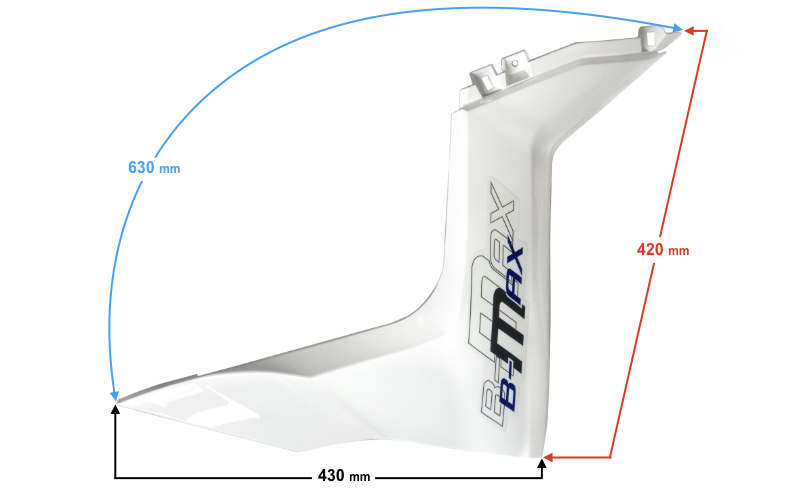 Obudowa przednia lewa biała do skutera Barton B-Max
