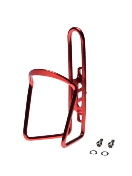 Koszyk na bidon rowerowy uchwyt aluminium czerwony