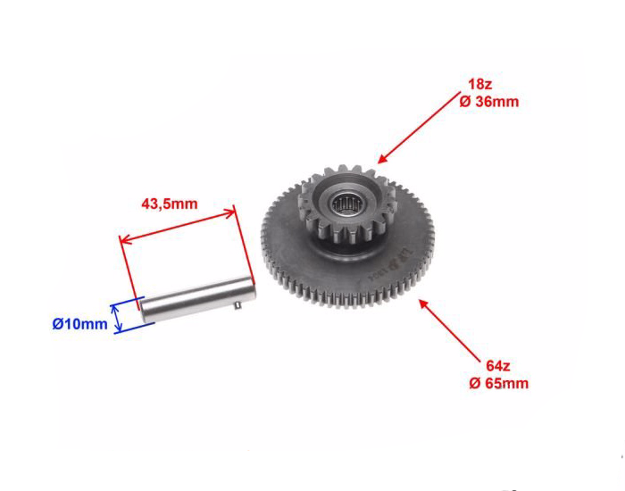Koło pośrednie rozrusznika duże Romet Zetka ZK