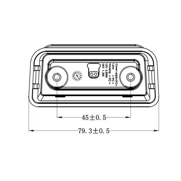 Lampa podświetlenia rejestracji 4 Led 0,65/1,30W 12V/24V ECE R4 ECE R10