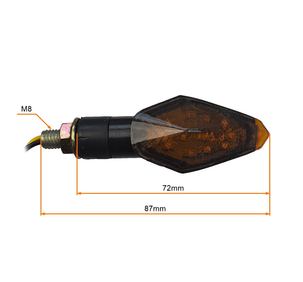 Kierunkowskazy Led przydymione gwint M8 homologacja drogowa komplet