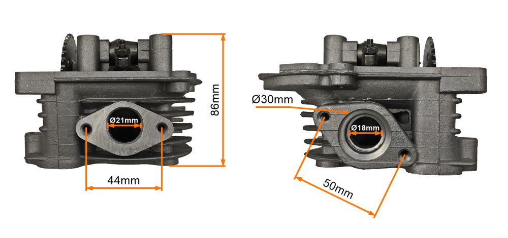 Cylinder + głowica uzbrojona 4T 80cc bez odpowietrzenia duży zestaw