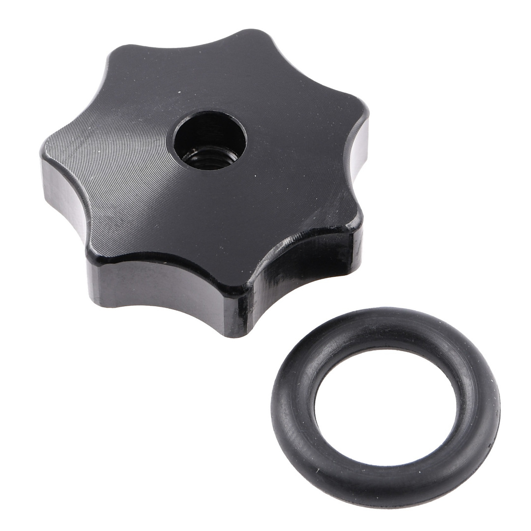 Nakrętka pokrywy bocznej / silnika aluminiowa M6 + oring czarna Simson DPR