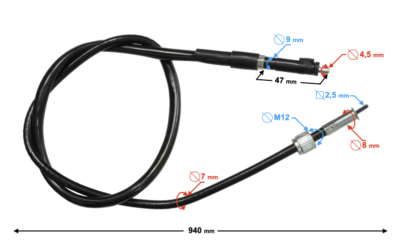Linka licznika do skutera Barton 21 1 94,5cm