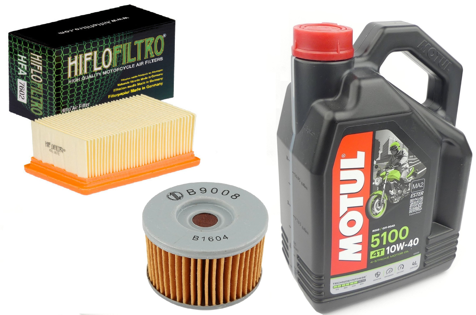 Filtr oleju powietrza olej Meiwa HF151 Motul 5100 10w40 BMW F650 02-10r