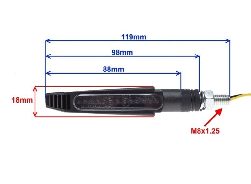 Kierunkowskaz dynamiczny LED pływający czarny