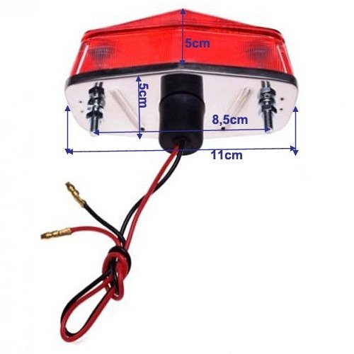 Lampa tył tylna czerwony klosz uniwersalna BAY15D (12V 23/8W) M5 x 0.8