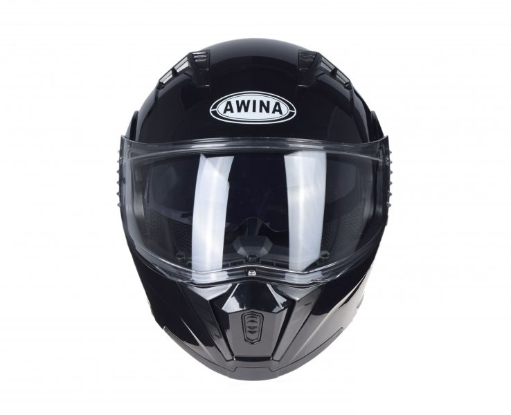 Kask szczękowy Awina JK906 czarny z blendą homologacja ECE 22.06