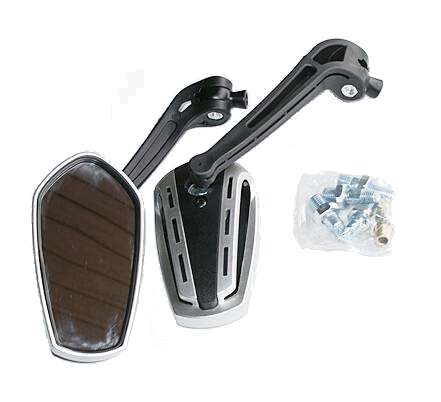 Lusterka motocyklowe srebrne tuning M8 M10 2T 4T
