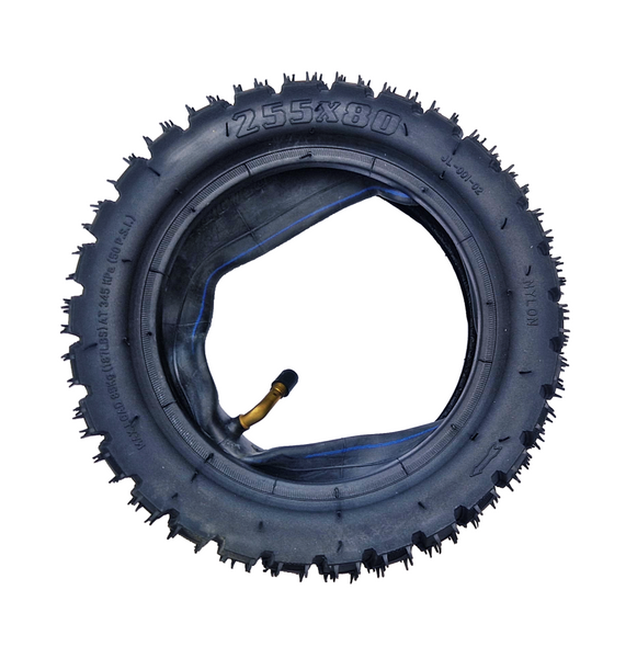 Opona z dętką 255x80 10x2/2,125 hulajnoga elektryczna Kugoo M4 wentyl kątowy