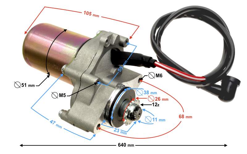 Rozrusznik do QUAD ATV 110 125 dolny 12 zębów