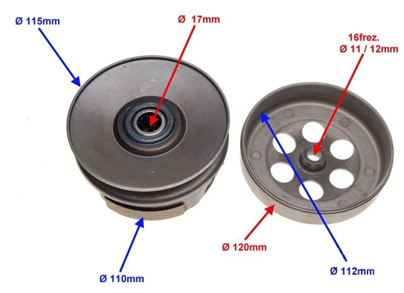 Sprzęgło tył skuter Yamaha Jog 90