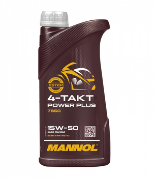 Mannol olej motocyklowy silnikowy 4-Takt Power Plus 15W-50 1l półsyntetyk