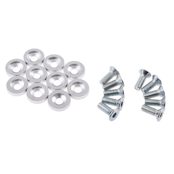 Ozdobne podkładki anodowane srebrne śruby M6 kpl