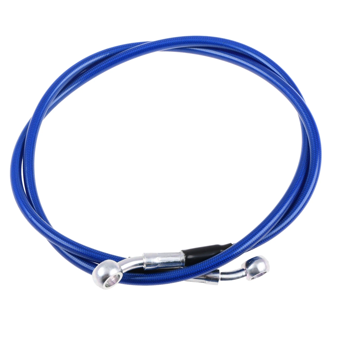Przewód hamulcowy w stalowym oplocie niebieski 120cm Racing Force