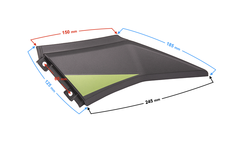 Obudowa - łącznik prawy, zielony do motocykla Hyper
