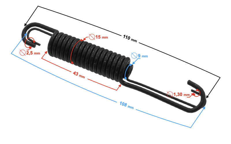 Sprężyna podpory bocznej skuter Barton Falcon 125 110mm