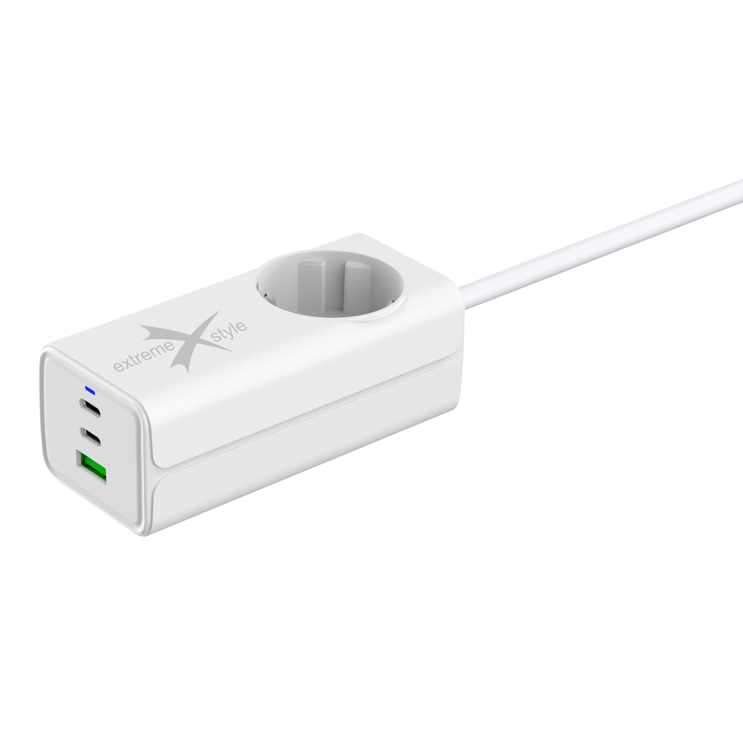 Ładowarka sieciowa 2 x USB Typ-C + USB + 230V GaN evo 65W eXtremestyle