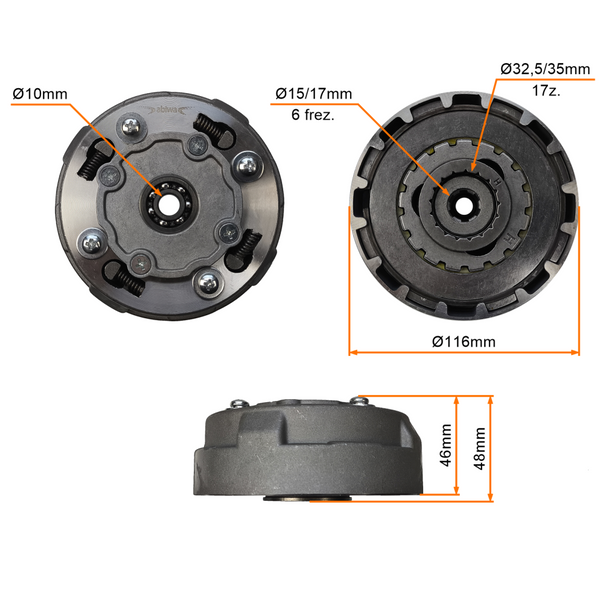 Sprzęgło tył motorower minichopper atv 50 110 125 Kinroad Łoś Romet Router