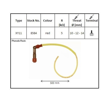 NGK fajka przewód zapłonowy świece kątowa (102) 50cm (NR 8584) XY11
