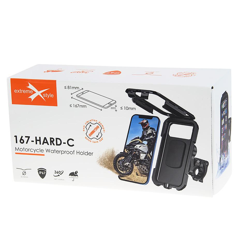 Uchwyt motocyklowy antywibracyjny z etui na telefon - 167-HARD-C