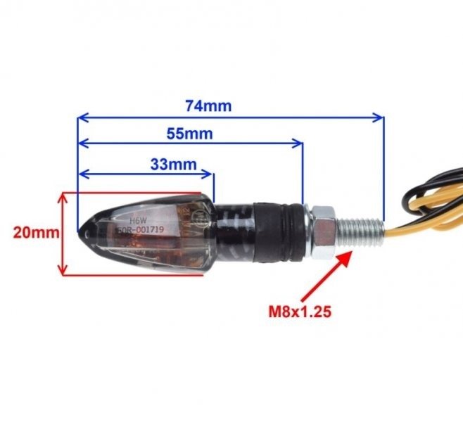 Kierunkowskaz przód jasny carbon m8