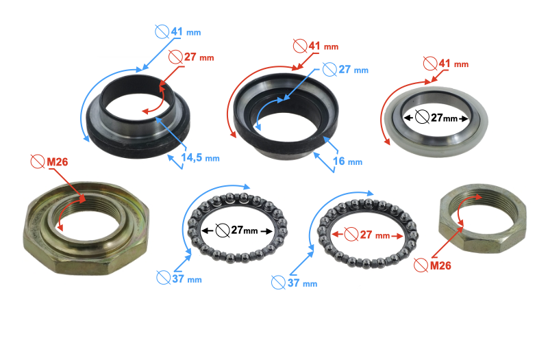 Łożyska mocowanie główki ramy Barton TRES