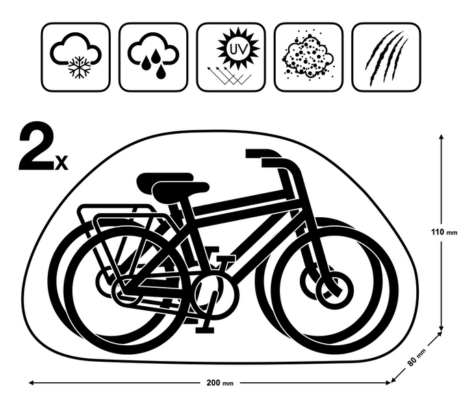 Pokrowiec Moretti wodoodporny etui z uchwytem oraz zamkiem na 2 rowery
