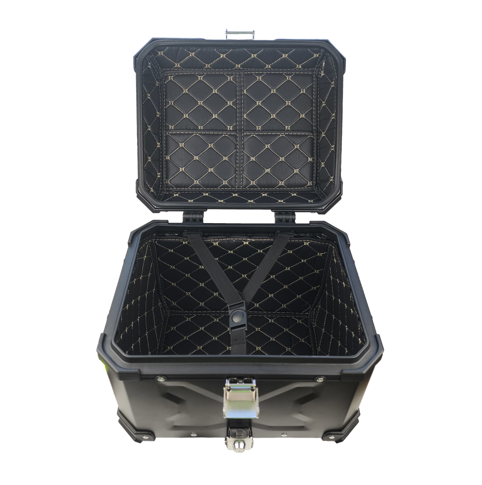 Kufer centralny aluminiowy czarny 45l odpinany wodoszczelny 42x32x33,5cm