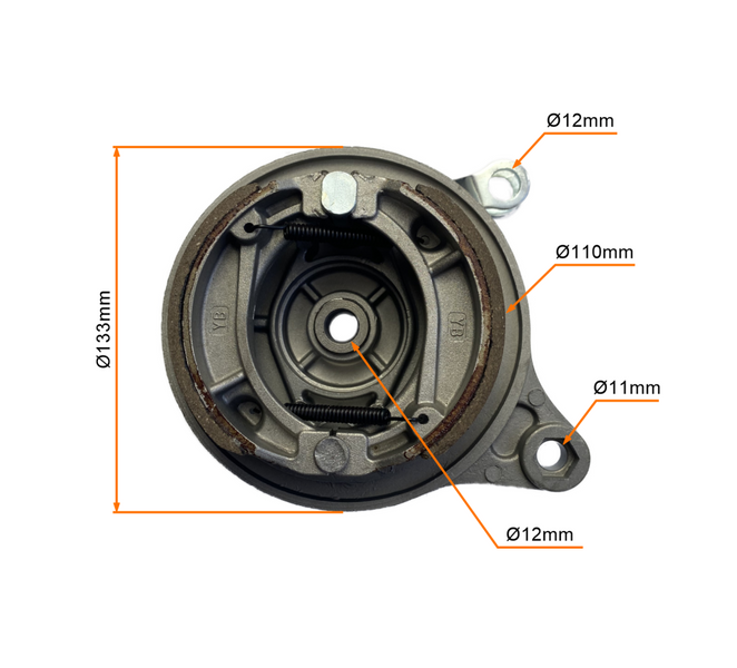 Szczęki hamulca tył ze szczękami Minichopper motorower Łoś King Jolly Zipp