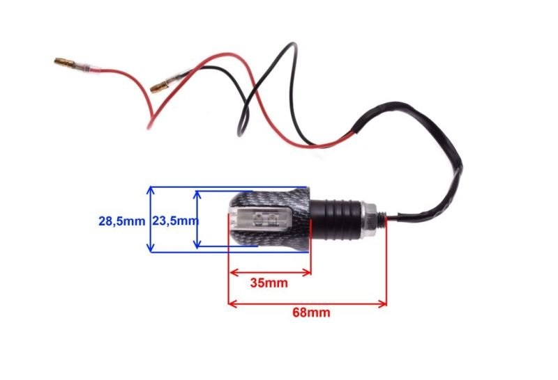 Kierunkowskaz metal w kierownice 6 diód e8 12v