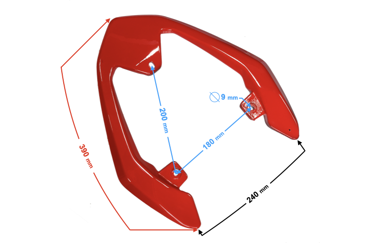 Wspornik kufra czerwony do motoroweru FR 2
