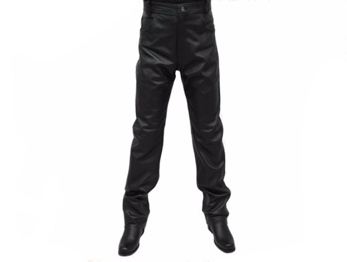 Spodnie motocyklowe skórzane proste