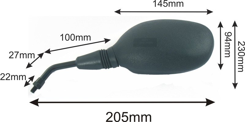 Lusterka motocyklowe uniwersalne czarne sr m8 para