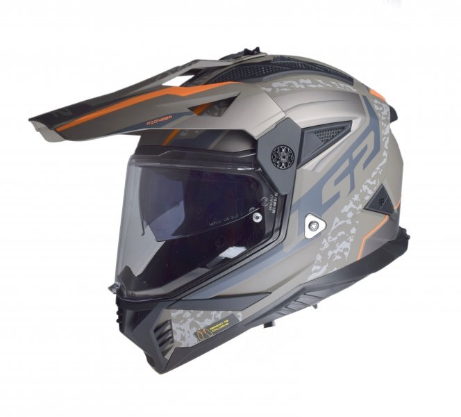 Kask LS2 MX702 Pioneer II Devot Matt Sand homologacja 22.06