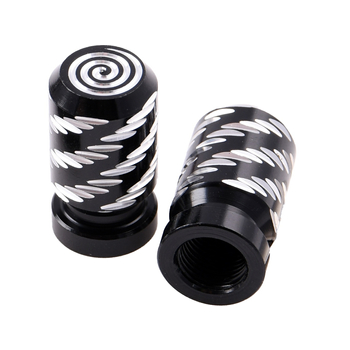 Nakrętki wentyla Spiral czarne 2 sztuki Racing Force