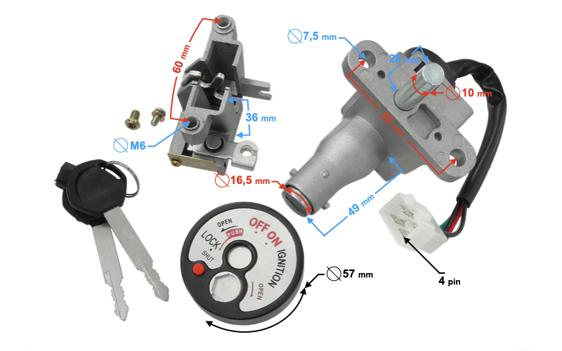 Stacyjka do skutera Barton Scalpel
