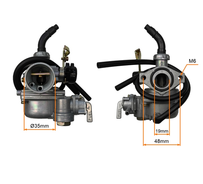 Gaźnik PZ19 z kranikiem ssanie na linkę chiński quad 110cc 139FMB Bashan