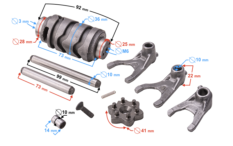 Skrzynia biegów do motocykla Barton Travel 125