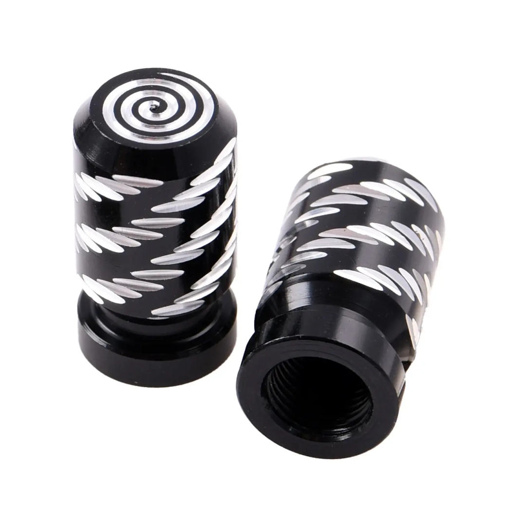 Nakrętki wentyla Spiral czarne 2 sztuki Racing Force