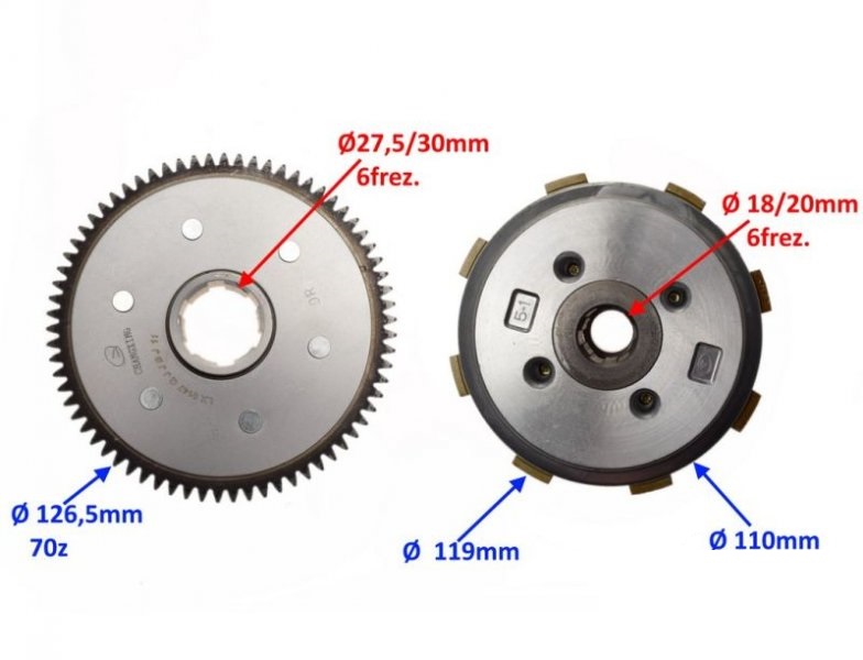 Sprzęgło + kosz silnik 156FMI