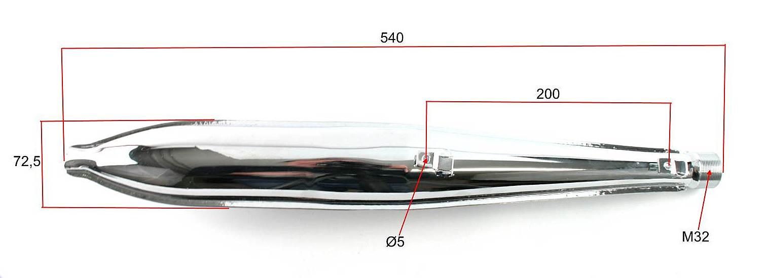 Tłumik wydech chrom Romet Motorynka Pony