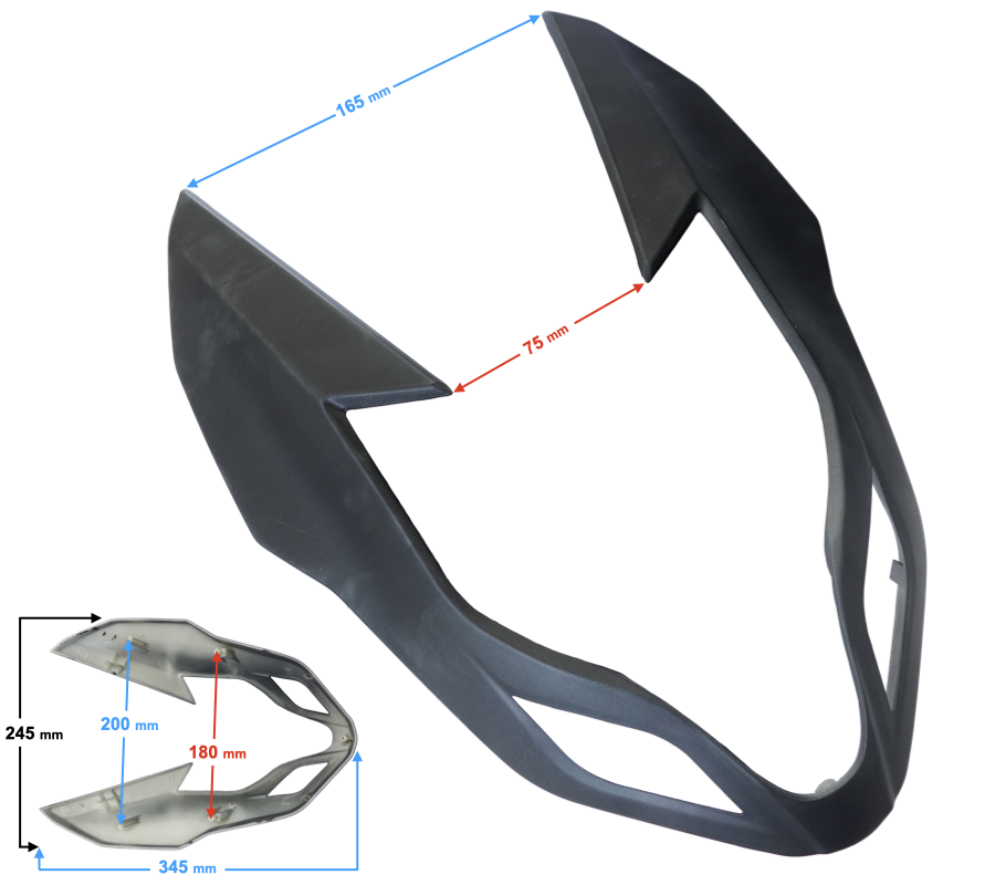 Obudowa dolna reflektora przedniego do motoroweru Barton FR 2