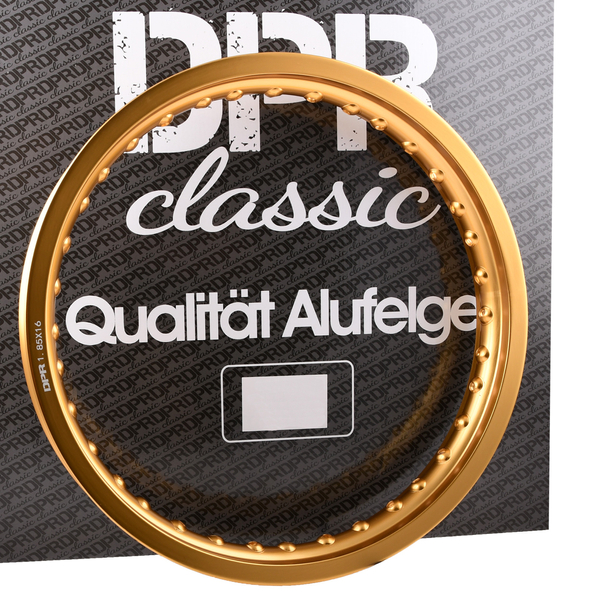 Obręcz koła 1,85x16 aluminiowa złota Simson MZ ETZ DPR Classic